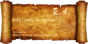 Rózsás Anton névjegykártya